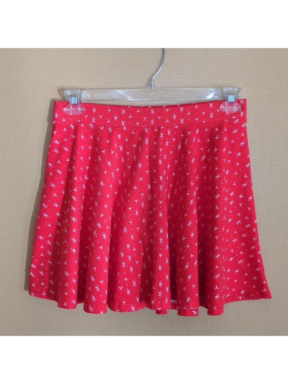 NWT Mini‎ skirts Red, elastic Waist Large Size